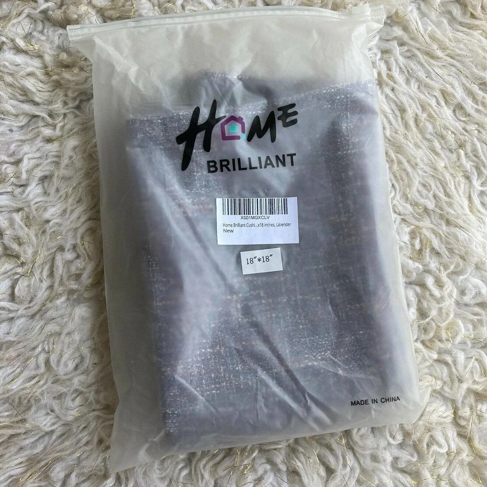 Home Brilliant Cushion Cover 18” x 18” Lavender Purple Pillow Case Linen.